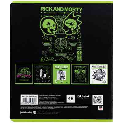 Зошит Kite Rick and Morty 48 аркушів, клітинка (RM24-259) Вінниця