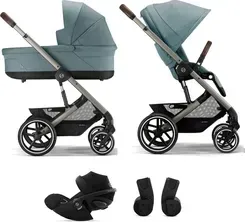 Дитяча коляска Cybex Balios S Lux 2.0 Set S Zestaw 4w1 Z Fotelikiem Cloud G I-Size I Adapterami Tpe Stormy Blue Wielofunkcyjny Київ - фото 1