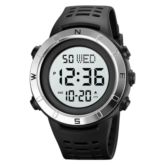 Чоловічий спортивний годинник Skmei 2015 (Чорний з білим циферблатом S) Вінниця