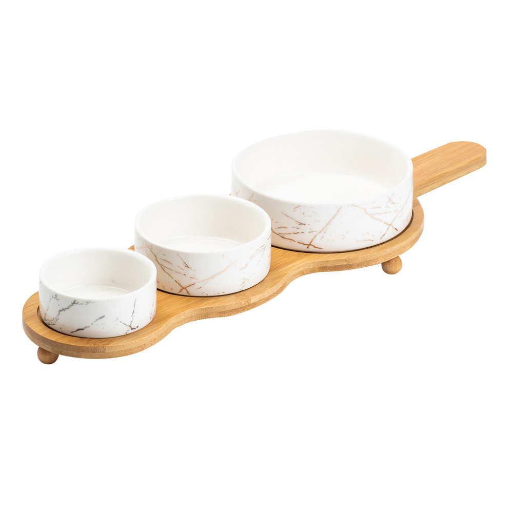 Набір для закусок порцелянаовий 3 штуки на підставці HP1226 Коломия - фото 6