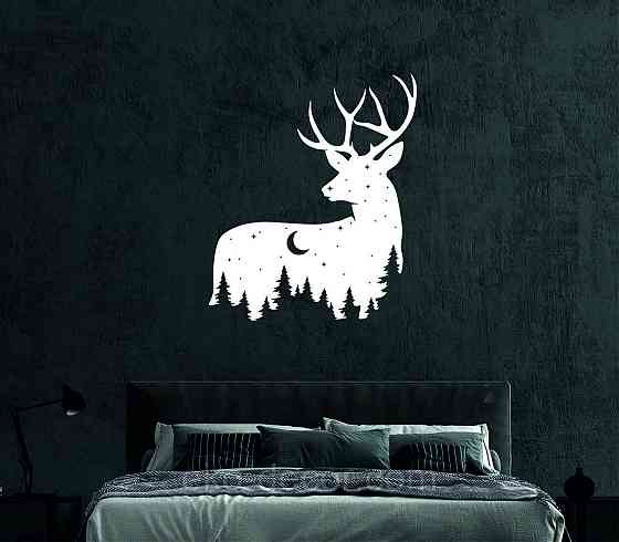 Декоративное настенное Панно «Новогодний олень» Декор на стену 110*92 см, Белый Киев