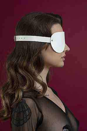 Маска на очі Feral Feelings - Blindfold Mask, натуральна шкіра, біла Sex Aura Київ