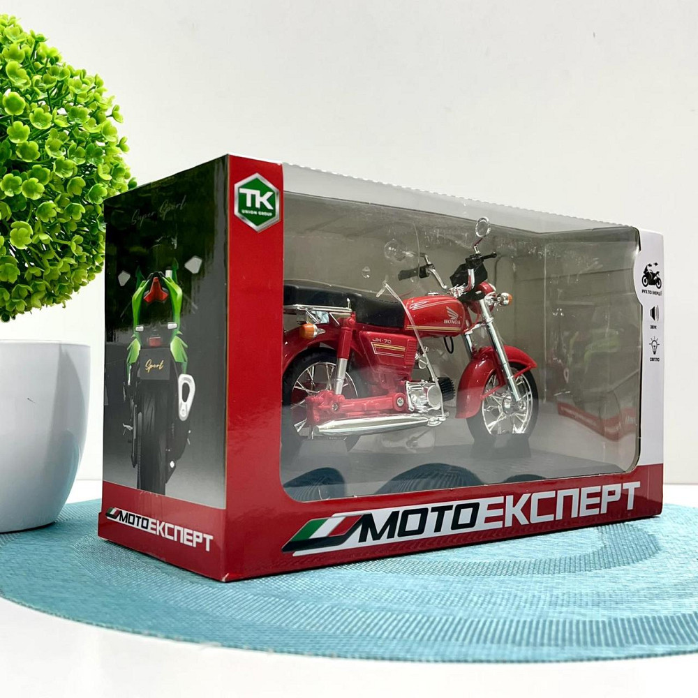 Мотоцикл металопластиковий звуки підсвічування гумові амортизація елементи 1:12 Червоний (BG 68-765) Чернігів - фото 7