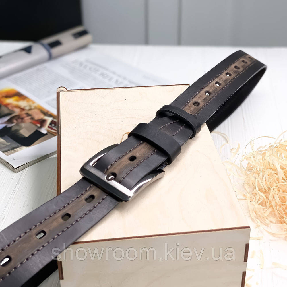 Мужской кожаный ремень Leather Collection (7808) коричневый Киев - изображение 1