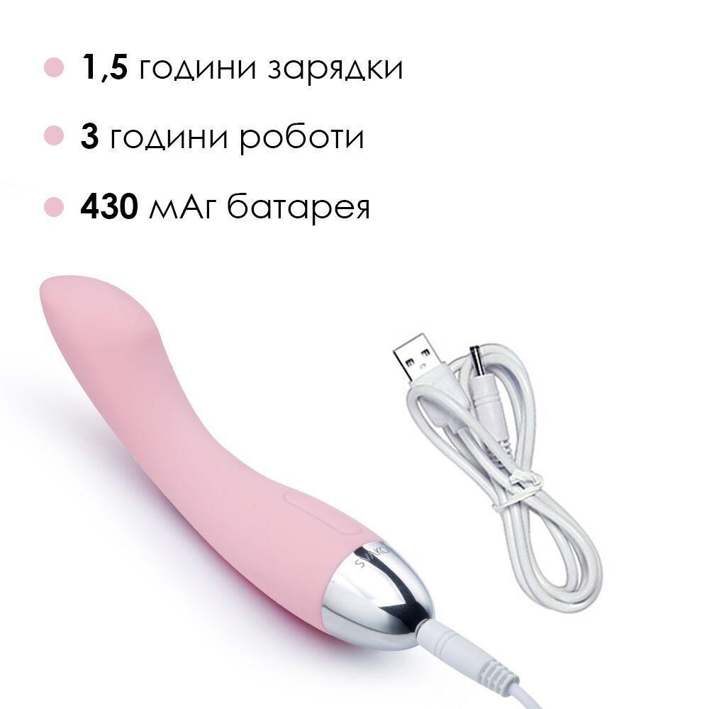 Вібратор для точки G з інтелектуальним режимом Svakom Amy Pale Pink Sex Aura Київ - фото 4