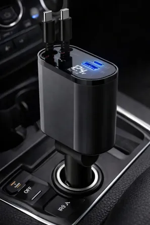 Автомобильное зарядное устройство с быстрой зарядкой 4в1 Lightning / Type-C / USB Коломыя