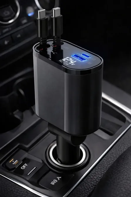 Автомобильное зарядное устройство с быстрой зарядкой 4в1 Lightning / Type-C / USB Коломыя - изображение 1