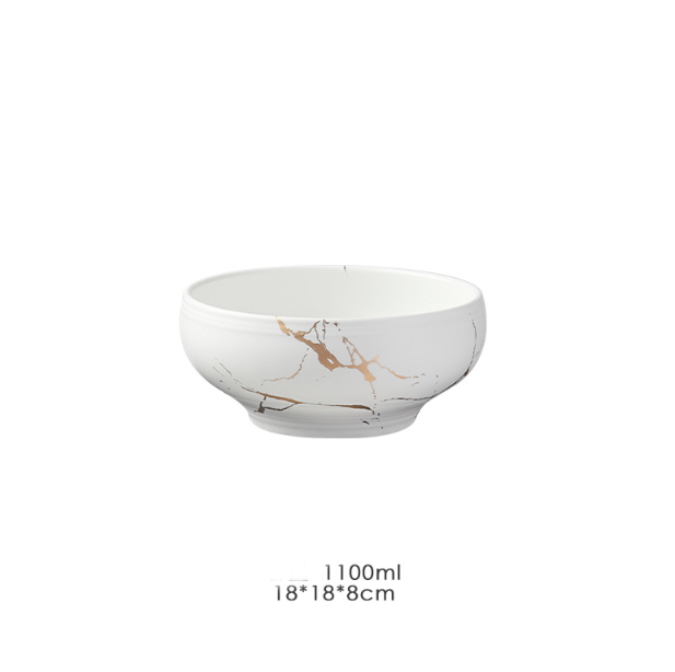 Тарелка глубокая Мраморная роскошь ЧЕРНАЯ под мрамор 18 см 1100 мл фарфор тарелка для супа Кременчуг - изображение 7