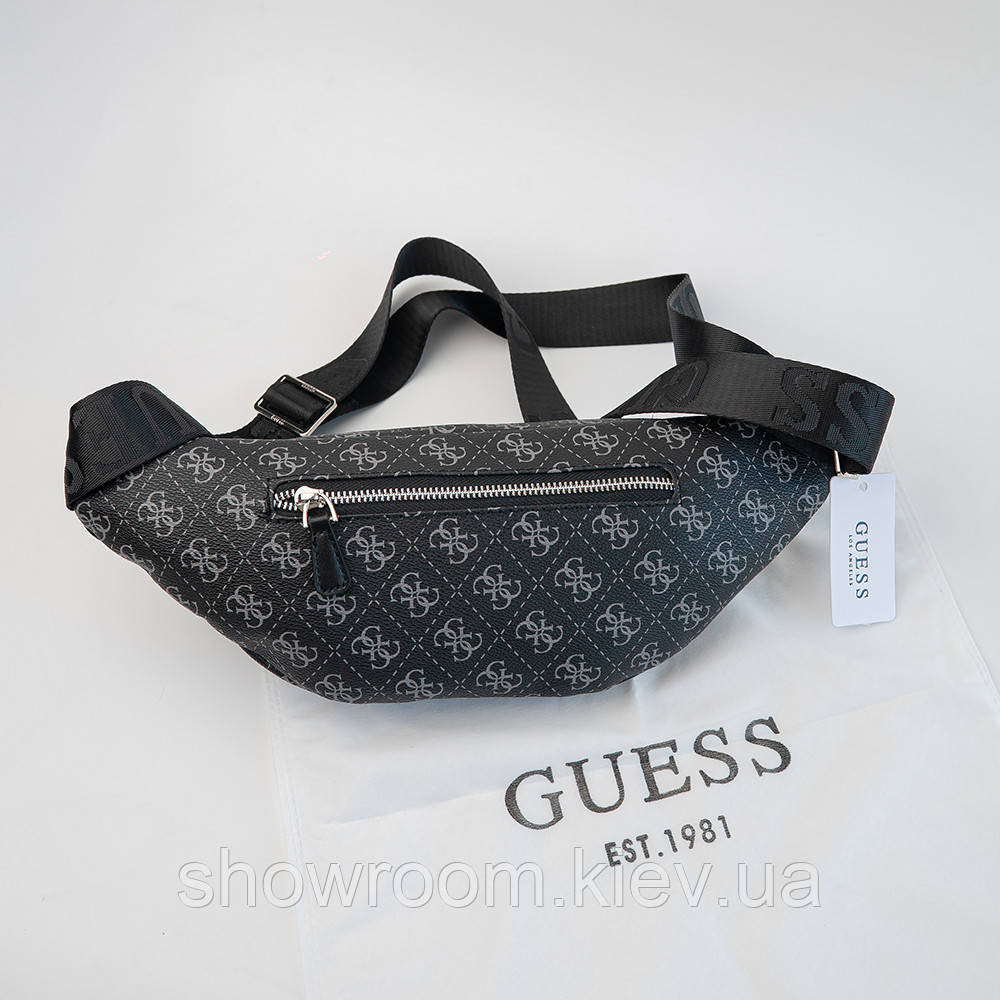 Жіноча сумка "бананка", слінг на пояс та на груди Guess (7518) сіра Київ - фото 2