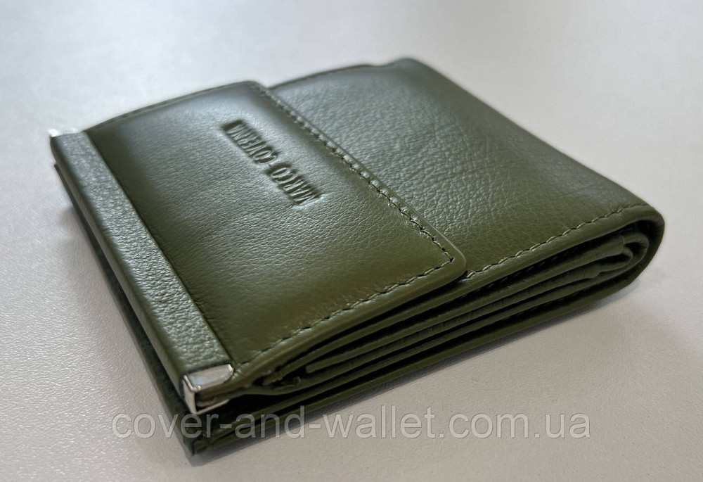 Маленький женский кошелек оливкового цвета с монетницей Marco Coverna Киев - изображение 11