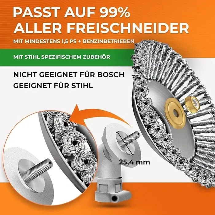 Дротяна щітка LODIIC для мотокоси 25,4 мм, насадка для бензинових тримерів, видалення бур’янів, корщітка, крацовка Київ - фото 2