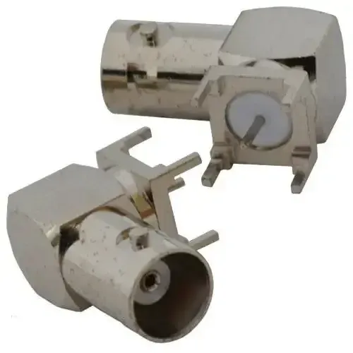 Гнездо BNC монтажное угловое (4 ножки), латунь Полтава - изображение 1