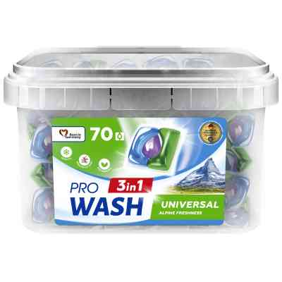 Капсулы для стирки Pro Wash Universal Альпийская свежесть 70 шт. (4823128004974) Винница