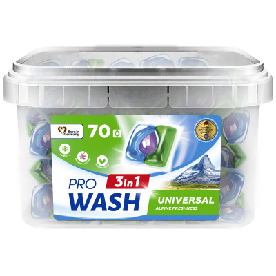 Капсулы для стирки Pro Wash Universal Альпийская свежесть 70 шт. (4823128004974) Винница - изображение 1