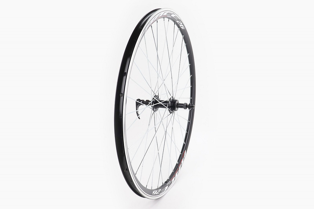 Колесо 26" заднє V-brake, обід та втулка 14Gx36H алюмінієві, пром-підшипники 6200 2RS, під вільнобіг, кріпл. ексцентрик, RACE26 Київ - фото 1