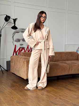 Жіночий костюм із двостороннього турецького флісу Бежевий 42/46 Харків