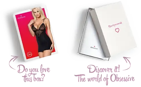 Сатиновий комплект для сну з мереживом Obsessive 828-CHE-1 chemise & thong S/M, чорний, сорочка, стр Львов - изображение 8