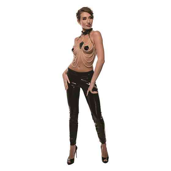 Нашийник з перловим намистом BDSM Guilty Pleasure Pearl, 6 рядів, на зав'язках Sex Aura Київ