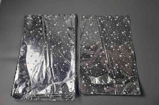 Пакет із малюнком для пакування подарунків (30*50) No434 (4) фольгований (ажурний) "Сніжинки" (100 шт.) Харків