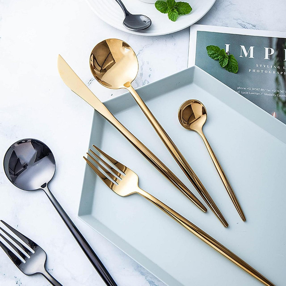 Золотой набор столовых приборов на 6 персон, 24 предмета Киев - изображение 5