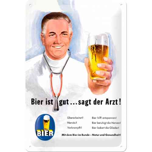 Табличка "Bier ist gut... sagt der Arzt" Nostalgic Art (22155) Рівне