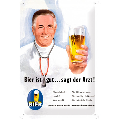 Табличка "Bier ist gut... sagt der Arzt" Nostalgic Art (22155) Рівне - фото 1