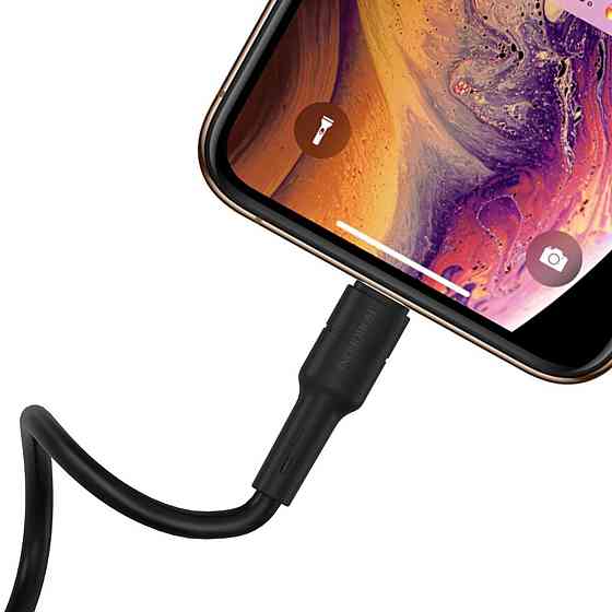 Кабель BOROFONE BX30 USB - iP 2.4A, 1m, силіконовий, TPE конектори, колір чорний BX30LB Одеса