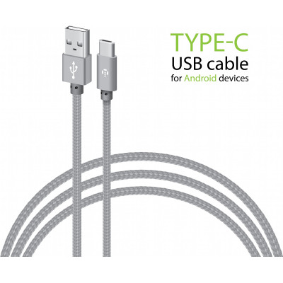 Дата кабель USB 2.0 AM to Type-C 1.0m CBGNYT1 grey Intaleo (1283126489136) Вінниця - фото 3