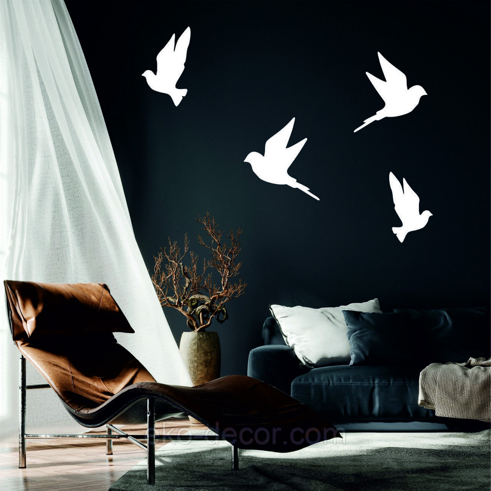 Декоративное настенное Панно «Птичка» Декор на стену(цена за 1шт) 30*27 см, Белый Киев - изображение 8