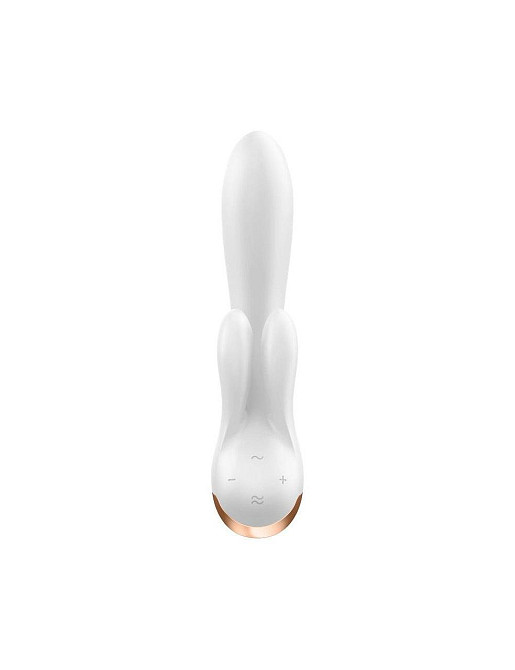 Смарт вібратор-кролик із подвійним відростком Satisfyer Double Flex White Sex Aura Київ - фото 3