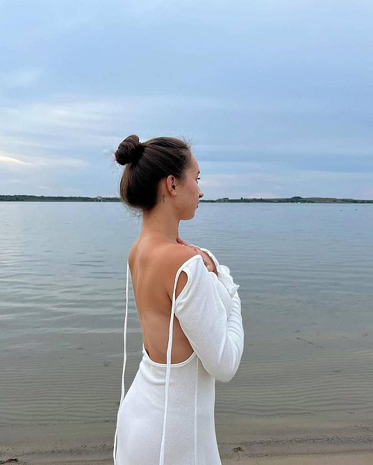 Женское заманчивое романтичное платье с открытой спиной, рубчик Одесса - изображение 4