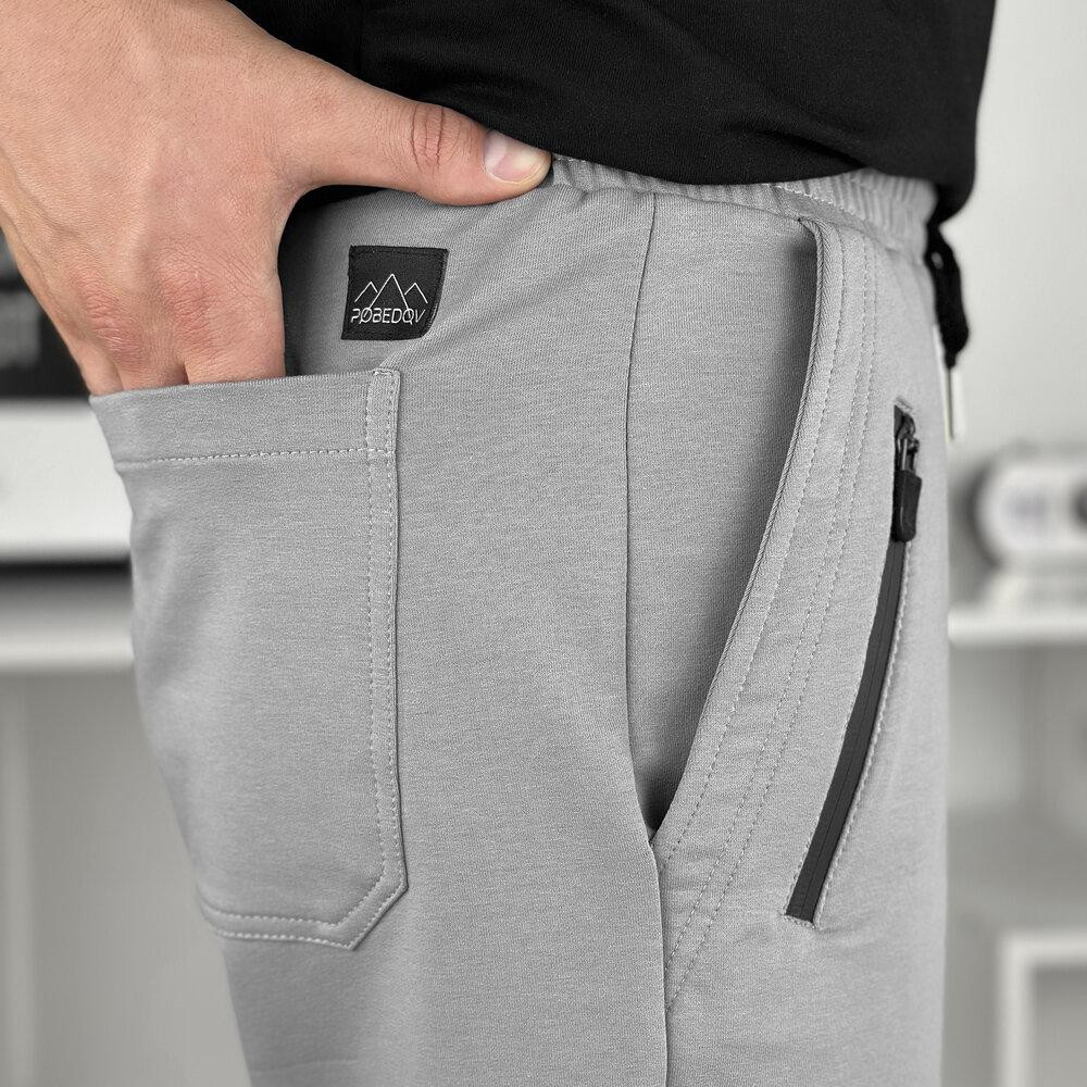 Легкие однотонные стальные мужские шорты Pobedov Griz Киев - изображение 1