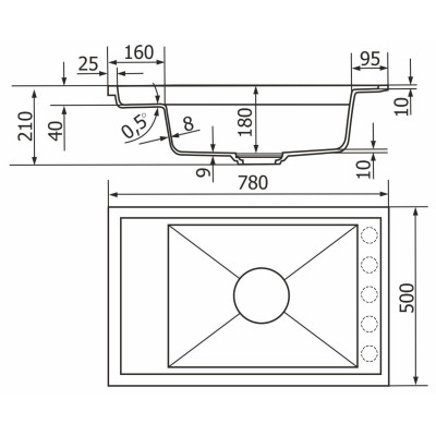 Мийка кухонна GRANADO Optimal Artes black shine (+ змішувач Badalona LUX inox + дозатор Redondo inox + ко (ksg1201) Вінниця - фото 5