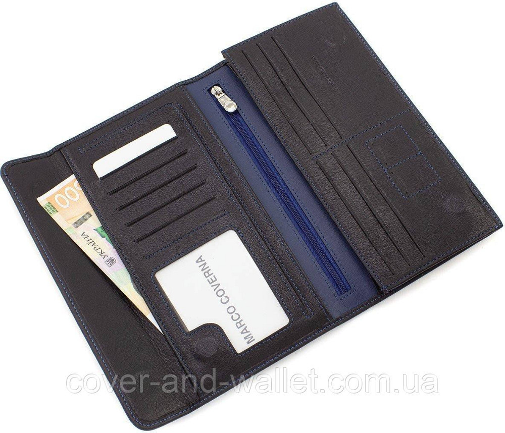 Фирменный кожаный мужской кошелек купюрник на магнитах Marco Coverna MC-1009 Киев - изображение 6