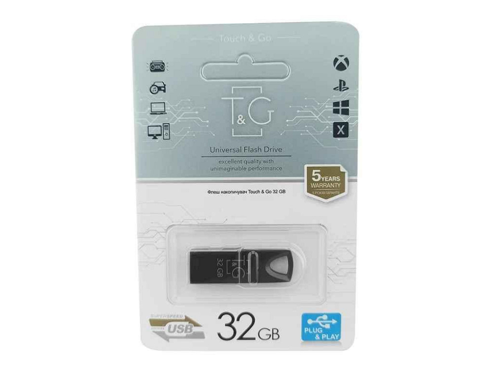 Флешка USB 32GB 2.0 117 metal Series чорна ТМ TG Київ - фото 1