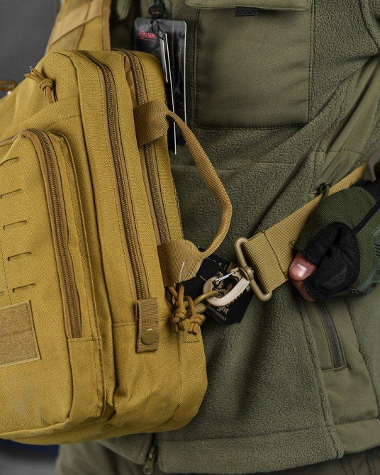 Сумка-слінг тактична з однією лямкою SILVER KNIGHT 8 л coyot ВТ6397 Одеса - фото 7