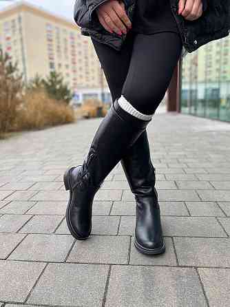 Чоботи жіночі M.KRAFT 9551 чорні (зима євро-хутро, шкіра натуральна) (6171) Коломия