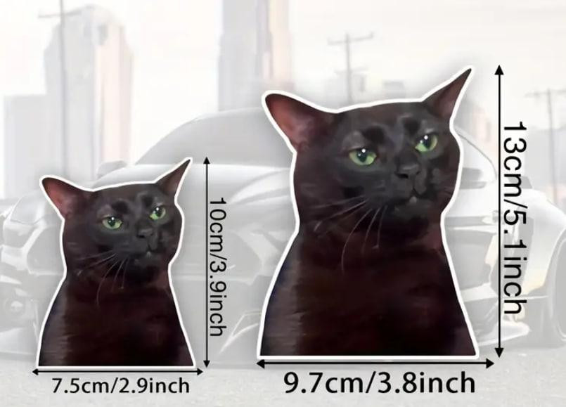 Набор водонепроницаемых наклеек с черным котом (2 шт.) – виниловые стикеры для авто, ноутбука, стек. Киев - изображение 3