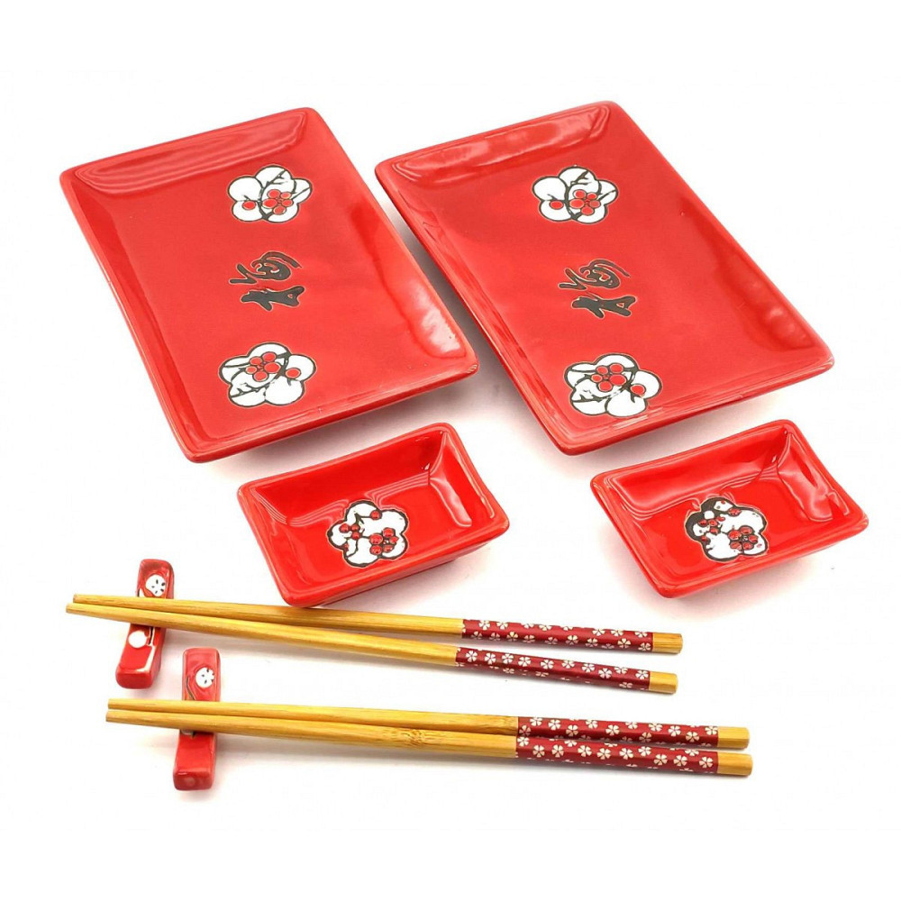 Тарелки для японской кухни для суши на 2 персоны Красный Киев - изображение 1