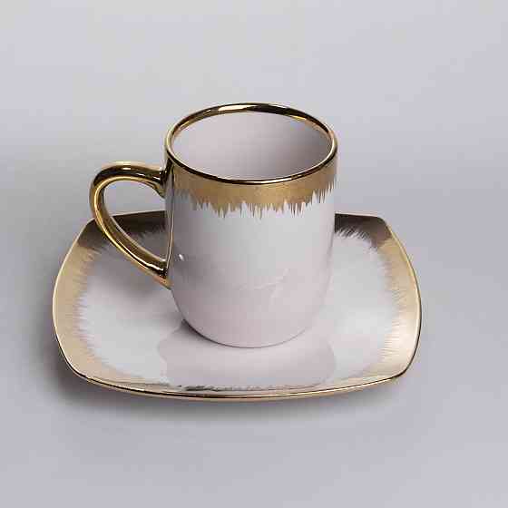 Yiwu Столовий набір посуду тарілок і чашок 24 предмети на 6 персон «Геометрія» порцеляновий SD- Коломия