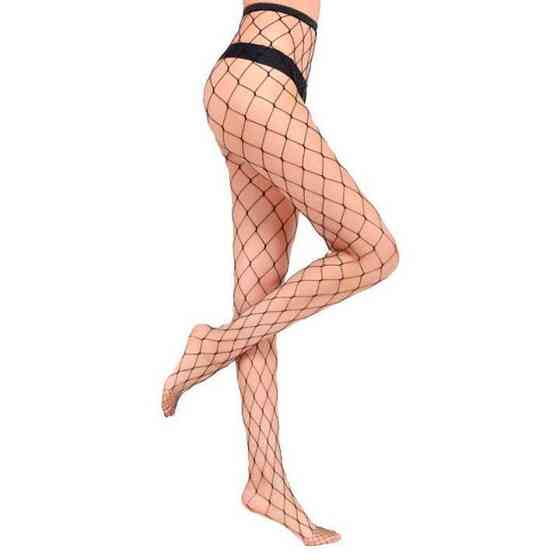 Колготы в крупную сетку - Чёрный -  2/3/4/5 (S/M/L/XL) – Эротическое бельё Вінниця