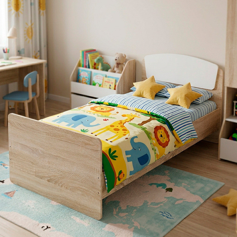 Односпальная кровать Эверест Астория-2 80х190 см Дуб сонома/Белый (DTM-073878) Львов - изображение 1