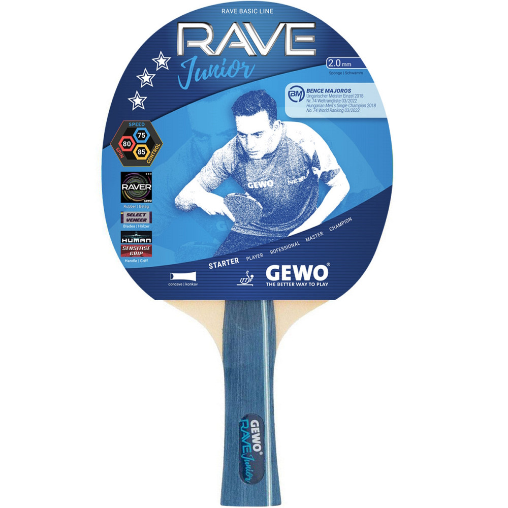 Ракетка для настольного тенниса Gewo Rave Junior FL (10939000011) Киев - изображение 1