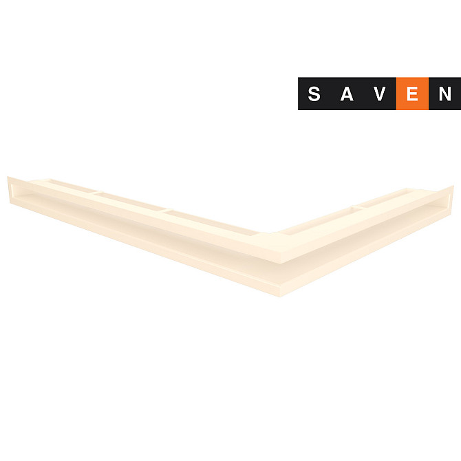 Вентиляційна решітка для каміна кутова ліва SAVEN Loft Angle 60х600х800 кремова Львів - фото 1