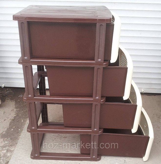 Пластиковый комод большой сетка бежево-коричневый 93х40х52 см Харьков - изображение 7