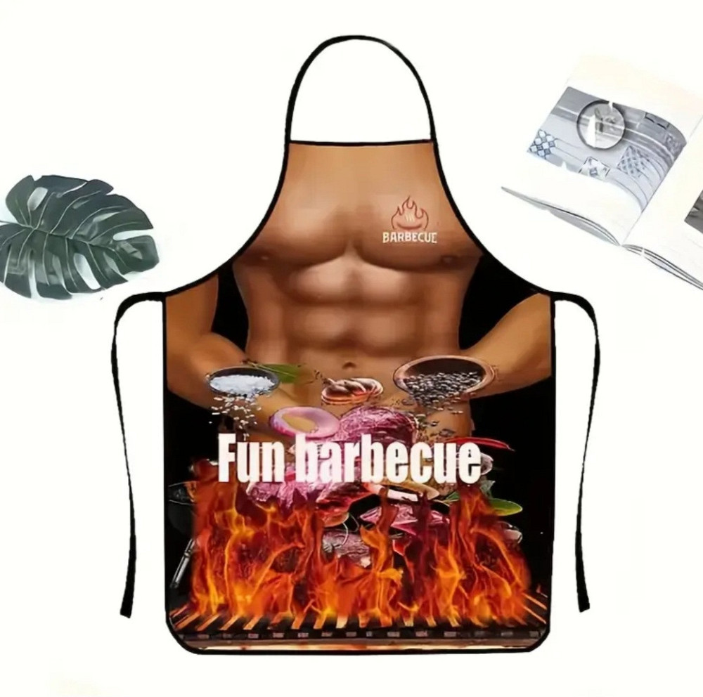 Прикольний фартух для чоловіків Fun barbecue 80 на 60 см різнобарвний Київ - фото 4