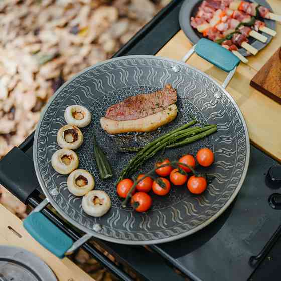 Сковорода з нержавіючої сталі з силіконовими ручками Naturehike CNK2550CF011, 34 х 34 см Київ