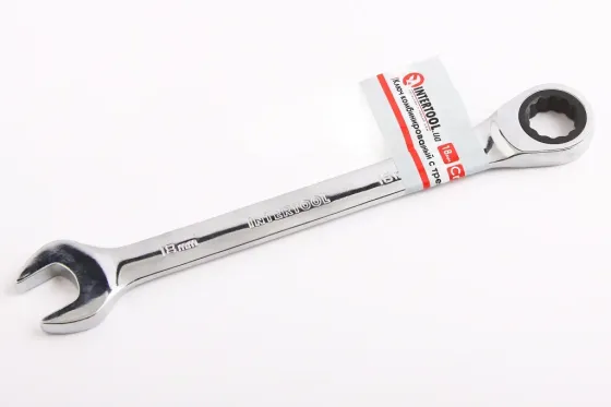 Ключ ріжково-накидної з тертям 18м Intertool Prof Вінниця