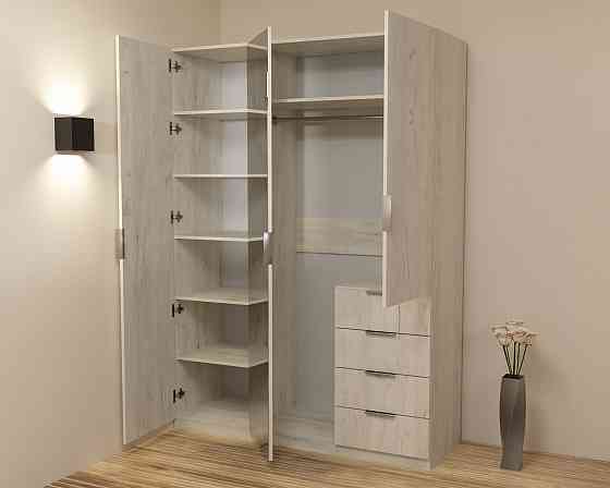 Шафа Крістал 2, Дуб Крафт Білий, 1500х520х2100 Львів