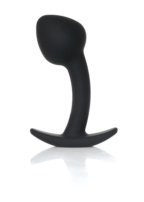 Анальна пробка - Silicone Black Curved Plug M Sex Aura Київ - фото 1